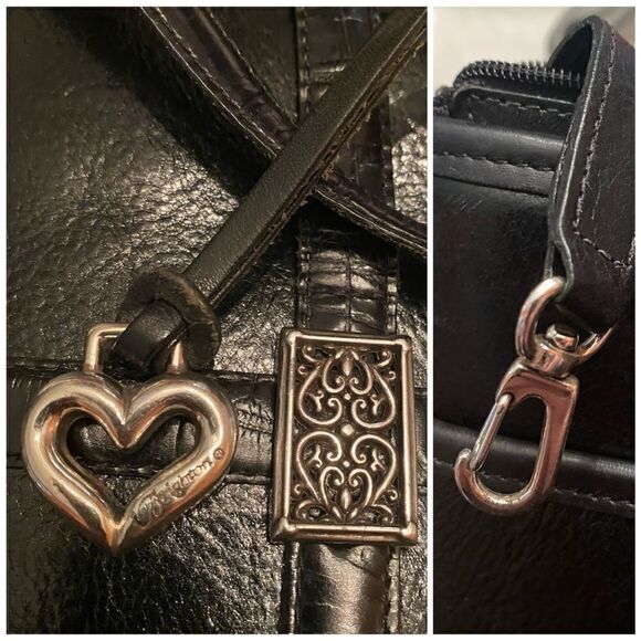 Brighton Black Vintage Leather Handbag. Outside GC, Inside VGC. Hand or Shoulder - Picture 5 of 16